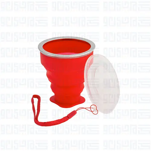 لیوان سیلیکونی تاشو لبه استیل مدل G1